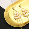 Pearl Tassel Earrings For Women Light Luxury Real Gold Electroplated Natural Original Design