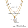 Pearl Tassel Pendant Doublelayer Necklace Alloy Geometric Style Women's