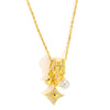 Pearl Titanium Steel And Copper Star Diamond Shape Pendant Necklace With Electroplating For Women