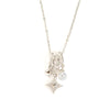 Pearl Titanium Steel And Copper Star Diamond Shape Pendant Necklace With Electroplating For Women