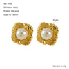 Pearl Titanium Steel And 316L Stainless Steel Women's Earrings With Geometric Design And Electroplating
