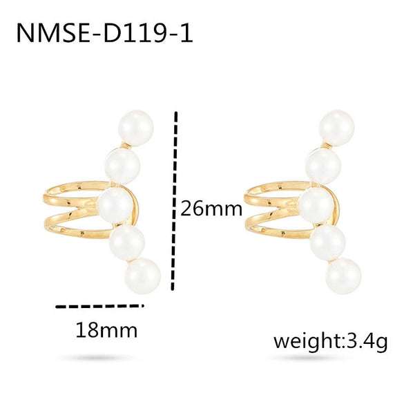 Pearl Titanium Steel Geometric Style Electroplated Women's Earrings