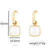 Pearl Titanium Steel Geometric Style Electroplated Women's Earrings