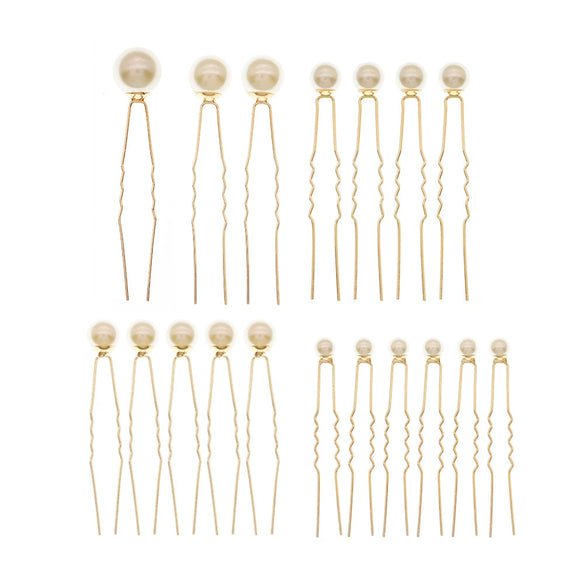 Pearl U Shaped Hairpin Set Mix And Match Hair Pins For Daily Wear Ball Head And Updo Hair Styling Accessories