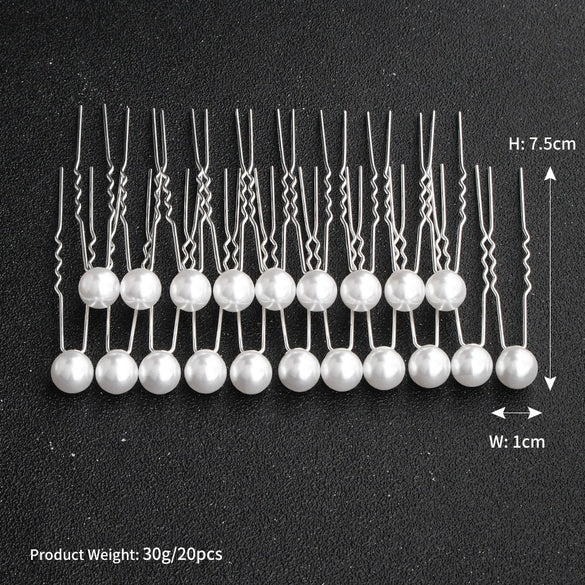 Pearl U Shaped Hairpin Set Mix And Match Hair Pins For Daily Wear Ball Head And Updo Hair Styling Accessories