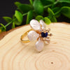 Pearl Vintage Geometric Ring With Electroplating Treatment