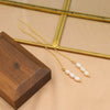 Pearl Women's Long Ear Hooks Geometric Retro Ear Jewelry