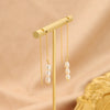 Pearl Women's Long Ear Hooks Geometric Retro Ear Jewelry