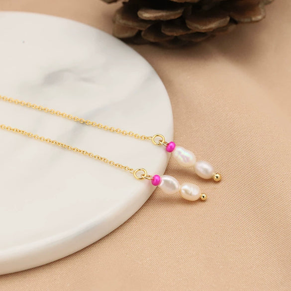Pearl Women's Long Ear Hooks Geometric Retro Ear Jewelry