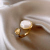 Pearl Zircon Splicing Butterfly Ring Real Gold Electroplated For Women With Animal Pattern
