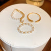 Pearl Zircon Splicing Butterfly Ring Real Gold Electroplated For Women With Animal Pattern