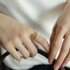 Pearl Zircon Splicing Butterfly Ring Real Gold Electroplated For Women With Animal Pattern