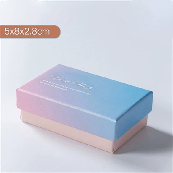 Pearlescent Gradient Pink Jewelry Packaging Box Made Of Paper And Cardboard For Earrings Ring Necklace Bracelet