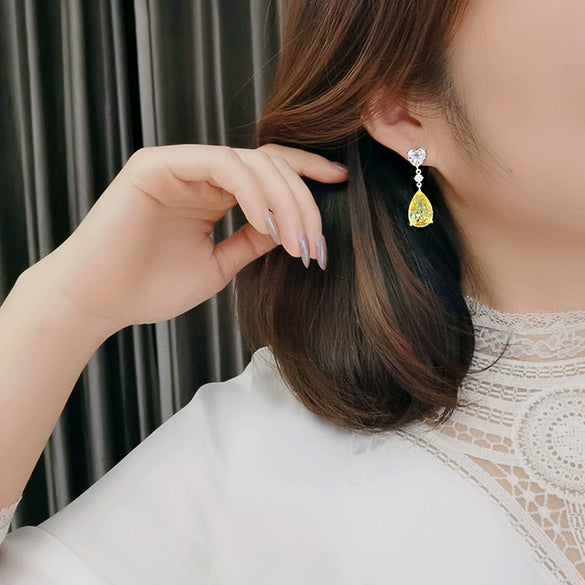 Pearshaped Copper Women's Earrings With Drop Shape Design