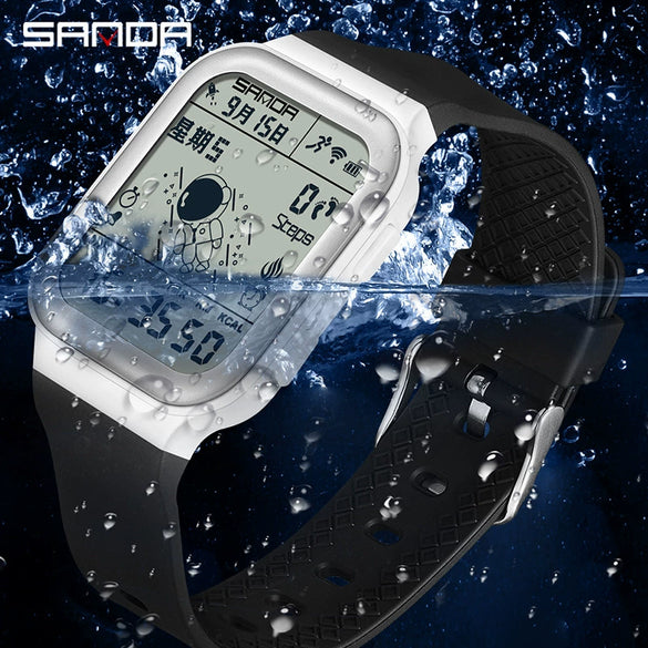 Pedometer Abs Tpu Rectangle Outdoor Sports Waterproof Natural Style