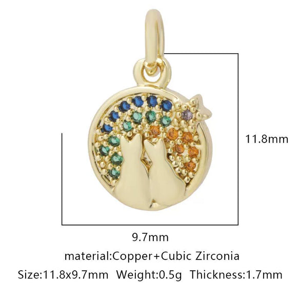 Pendant Accessories Copper Geometric Electroplating Micro Inlaid Zircon Love Simple Fashion