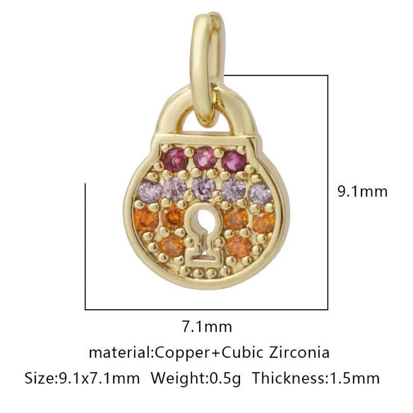 Pendant Accessories Copper Geometric Electroplating Micro Inlaid Zircon Love Simple Fashion