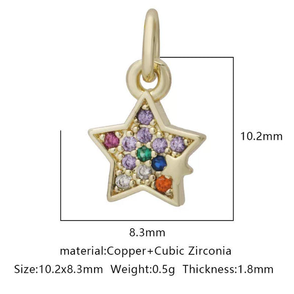 Pendant Accessories Copper Geometric Electroplating Micro Inlaid Zircon Love Simple Fashion
