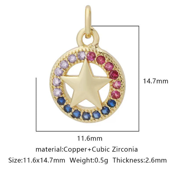 Pendant Accessories Copper Geometric Electroplating Micro Inlaid Zircon Love Simple Fashion