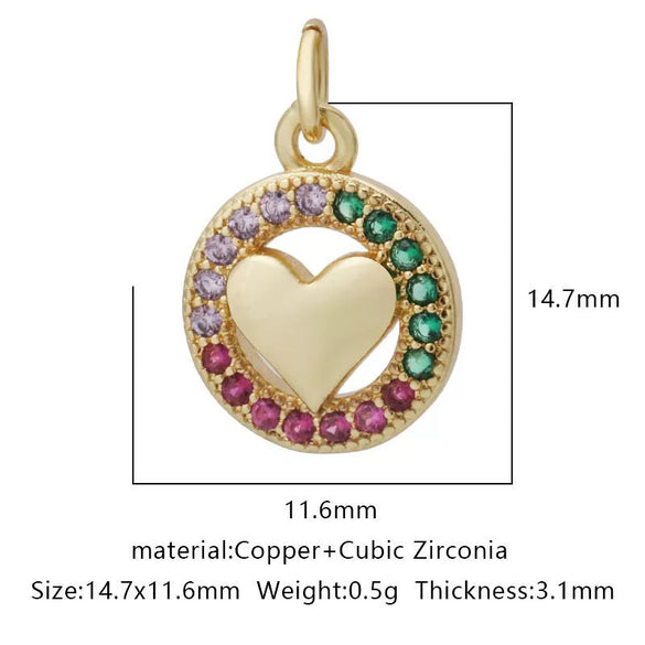 Pendant Accessories Copper Geometric Electroplating Micro Inlaid Zircon Love Simple Fashion
