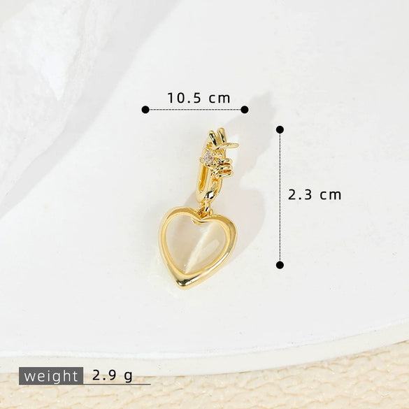 Pendant Accessories Copper Heart Shape Electroplating Cartoon Style