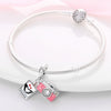 Pendant Accessories Copper 925 Silver Plated Pink Camera Charm Jewelry Making