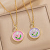 Pendant Accessories French Retro Imitation Pearl Oil Drop Light Luxury Enamel Painted Flower Copper Titanium Steel Electroplated O Word Chain