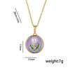 Pendant Accessories French Retro Imitation Pearl Oil Drop Light Luxury Enamel Painted Flower Copper Titanium Steel Electroplated O Word Chain
