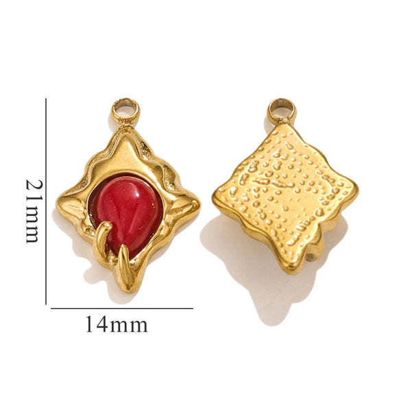 Pendant Accessories Natural Stone Titanium Steel Plated 18K True Gold Electroplating Stainless Steel Niche Style