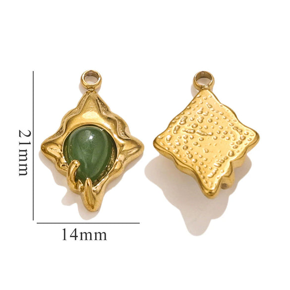 Pendant Accessories Natural Stone Titanium Steel Plated 18K True Gold Electroplating Stainless Steel Niche Style