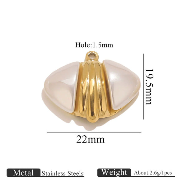 Pendant Accessories Stainless Steel Fivepointed Star And Four Leaf Clover Electroplated Imitation Shell