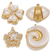 Pendant Accessories Stainless Steel Fivepointed Star And Four Leaf Clover Electroplated Imitation Shell