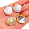 Pendant Accessories Stainless Steel Oildropped Shell Ocean Series
