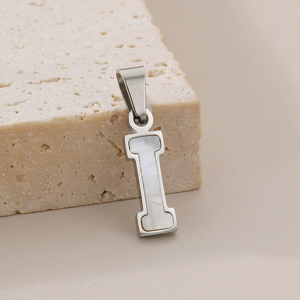Pendant Accessories Women's Fresh And Sweet Stainless Steel With White Shell And English Letters