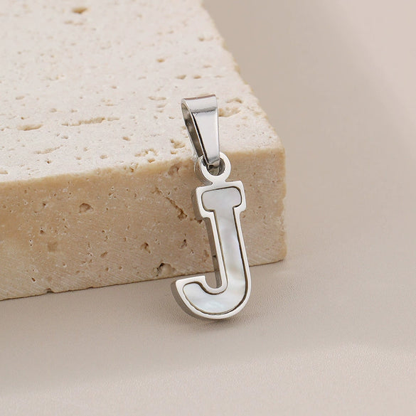 Pendant Accessories Women's Fresh And Sweet Stainless Steel With White Shell And English Letters