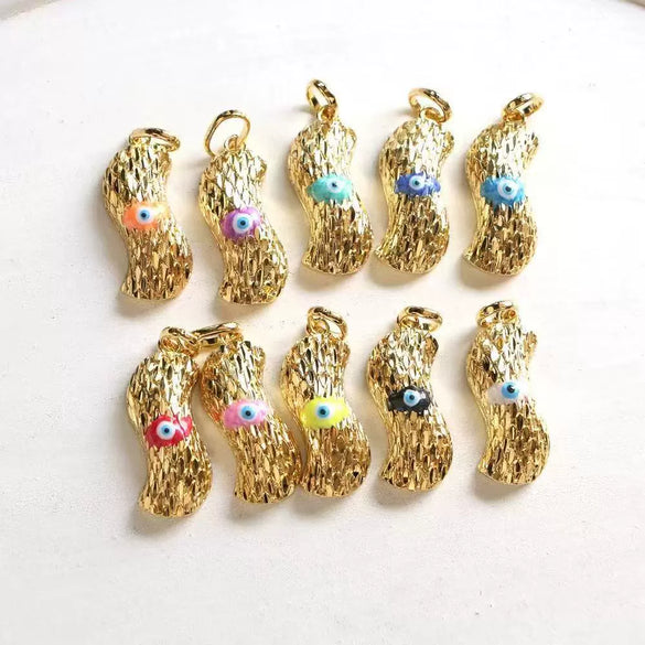 Pendant Accessory Copper Oil Drop Eye Peanutshaped Retro Electroplating