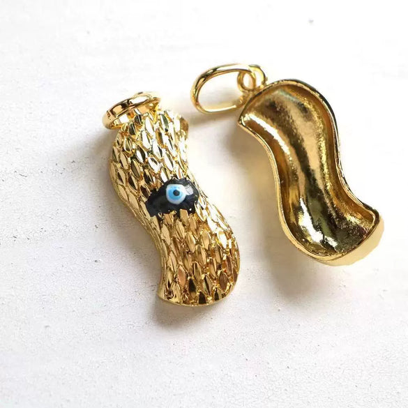 Pendant Accessory Copper Oil Drop Eye Peanutshaped Retro Electroplating