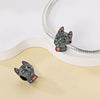 Pendant Beads Jewelry Accessories Copper Silver Plated Animal Dripping Oil Design Moon Cat Playing Butterfly