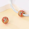 Pendant Beads New Copper Silver Plated Lion Dance Red Lantern Fortune Cat Festival Elements Dripping Oil Design