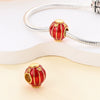 Pendant Beads New Copper Silver Plated Lion Dance Red Lantern Fortune Cat Festival Elements Dripping Oil Design