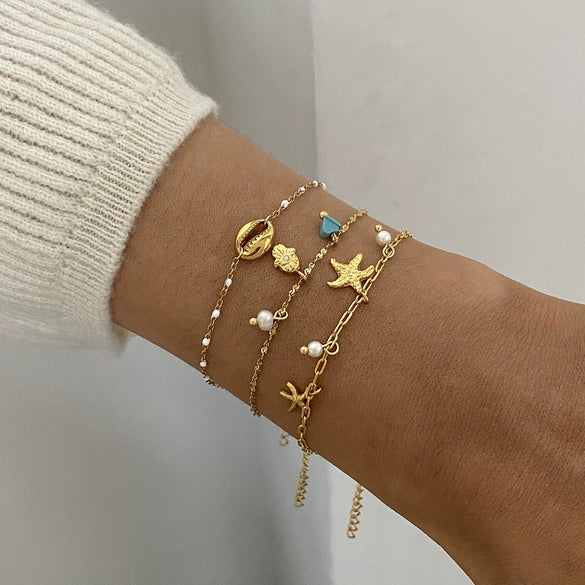 Pendant Bracelet Stainless Steel Electroplated Fruit Geometric Style For Women