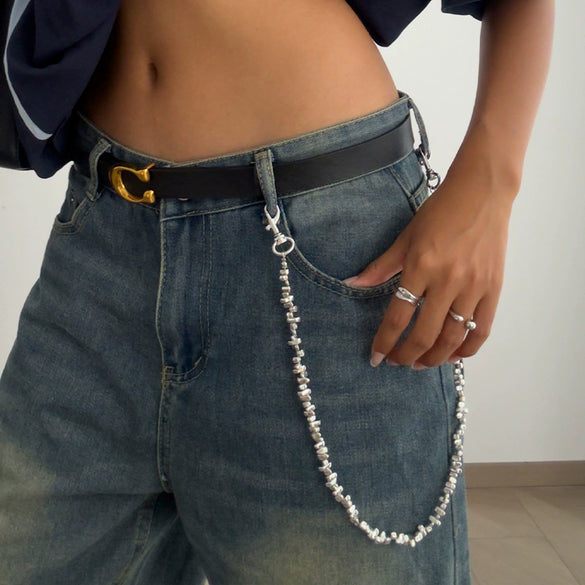 Pendant Chain For Clothing Bag Asymmetrical Beaded Geometric Plastic Style