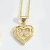 Pendant Clavicle Chain Copper Heart Hollow Shape Electroplating Simple Style