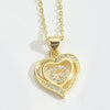 Pendant Clavicle Chain Copper Heart Hollow Shape Electroplating Simple Style