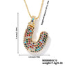 Pendant Clavicle Chain Copper Inlaid Zircon Hip Hop Style With Letter Pattern Electroplated