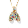 Pendant Clavicle Chain Copper Inlaid Zircon Hip Hop Style With Letter Pattern Electroplated