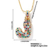 Pendant Clavicle Chain Copper Inlaid Zircon Hip Hop Style With Letter Pattern Electroplated