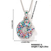 Pendant Clavicle Chain Copper Inlaid Zircon Hip Hop Style With Letter Pattern Electroplated