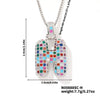 Pendant Clavicle Chain Copper Inlaid Zircon Hip Hop Style With Letter Pattern Electroplated
