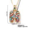 Pendant Clavicle Chain Copper Inlaid Zircon Hip Hop Style With Letter Pattern Electroplated